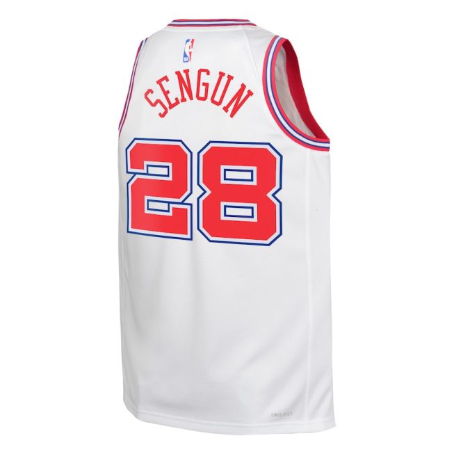 Alperen Sengun 28 Houston Rockets 2023/24 City Edition Swingman YOUTH Jersey - White - Image 3