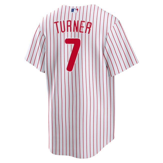 Trea Turner Philadelphia Phillies Home Replica Player Jersey - White - Image 3
