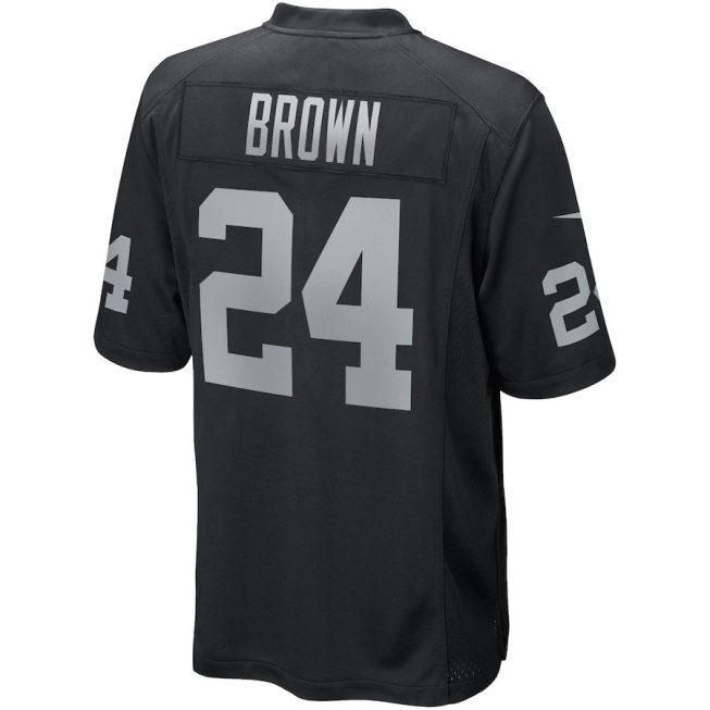 Willie Brown 24 Las Vegas Raiders Men Game Retired Jersey - Black - Image 3