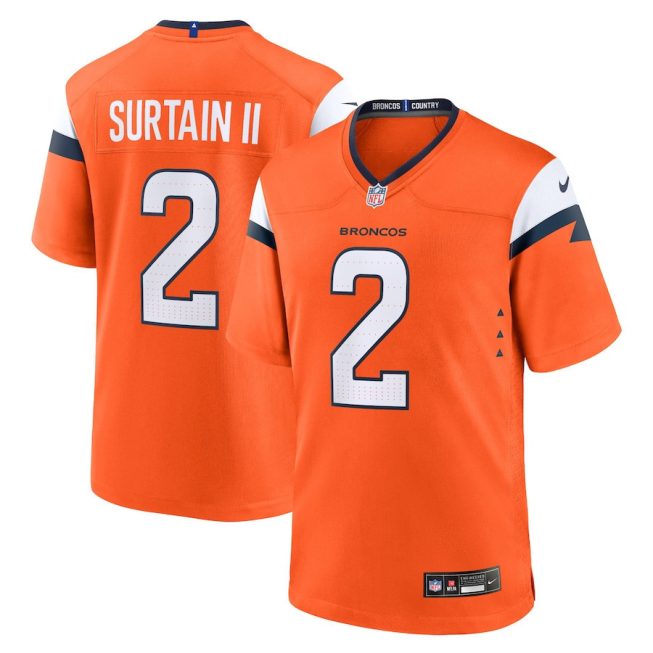 Patrick Surtain II 2 Denver Broncos Game Men Jersey - Orange