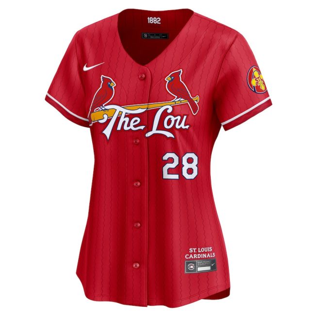 Nolan Arenado 28 St. Louis Cardinals 2024 City Connect Limited Women Jersey - Red - Image 2