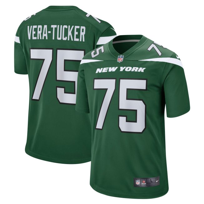 Alijah Vera-Tucker New York Jets Game Player Jersey - Gotham Green