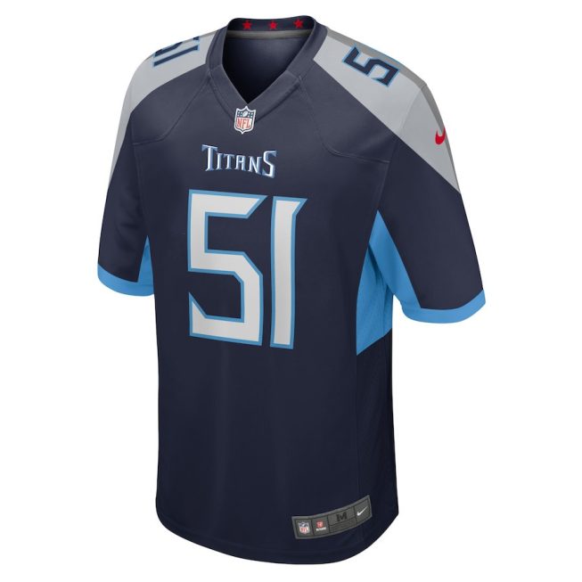 Trevis Gipson 51 Tennessee Titans Men Team Game Jersey - Navy - Image 2