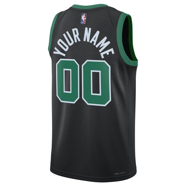 Boston Celtics Jordan Brand Unisex 2022/23 Swingman Custom Jersey - Statement Edition - Black - Image 3