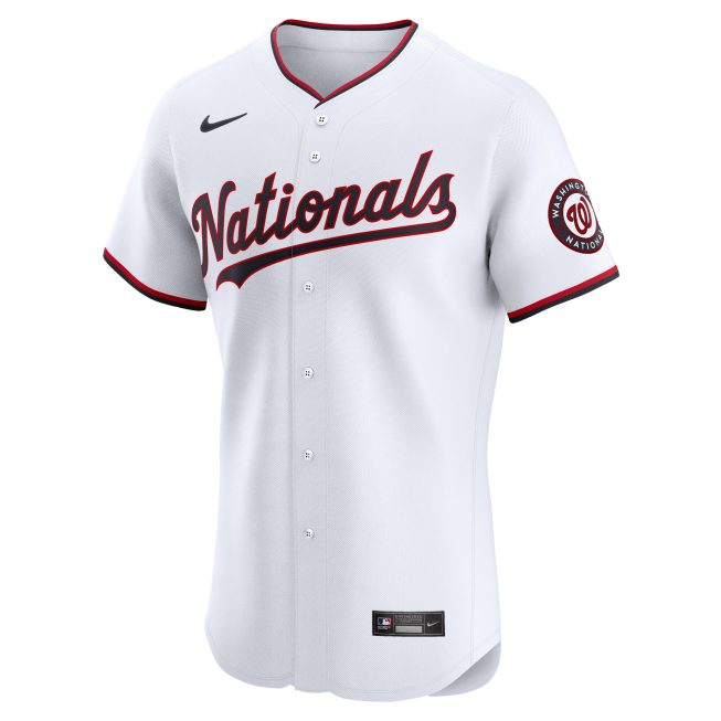 Washington Nationals Home Elite Custom Jersey - White - Image 2