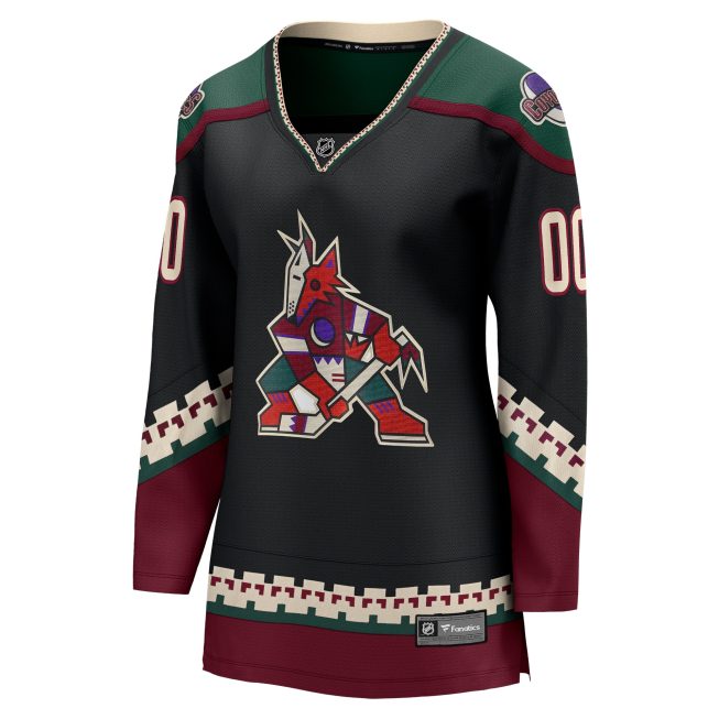 Arizona Coyotes Fanatics Women's Home Breakaway Custom Jersey - Black - Image 2