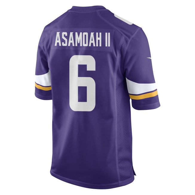 Brian Asamoah II 6 Minnesota Vikings Super Bowl LIX New Orleans Patch Game Men Jersey - Purple - Image 2