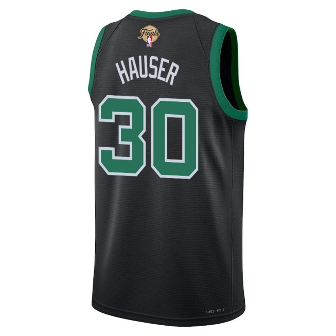 Sam Hauser 30 Boston Celtics 2024 FINALS PATCH Swingman Jersey - Statement Edition - Black - Image 3
