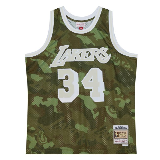 Shaquille O'Neal Los Angeles Lakers Mitchell & Ness Hardwood Classics 1996/97 Ghost Green Swingman Jersey - Camo - Image 2