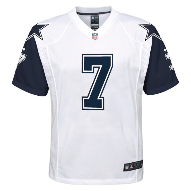 Trevon Diggs 7 Dallas Cowboys YOUTH Alternate Game Jersey - White - Image 2