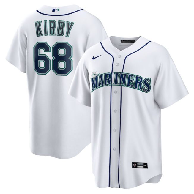 George Kirby 68 Seattle Mariners Home Men Jersey - White
