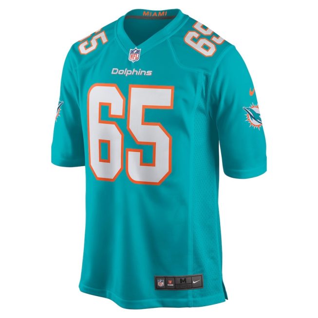 Robert Jones 65 Miami Dolphins Men Game Jersey - Aqua - Image 2