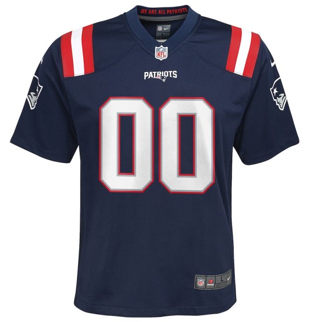 New England Patriots YOUTH Custom Game Jersey - Navy - Image 2