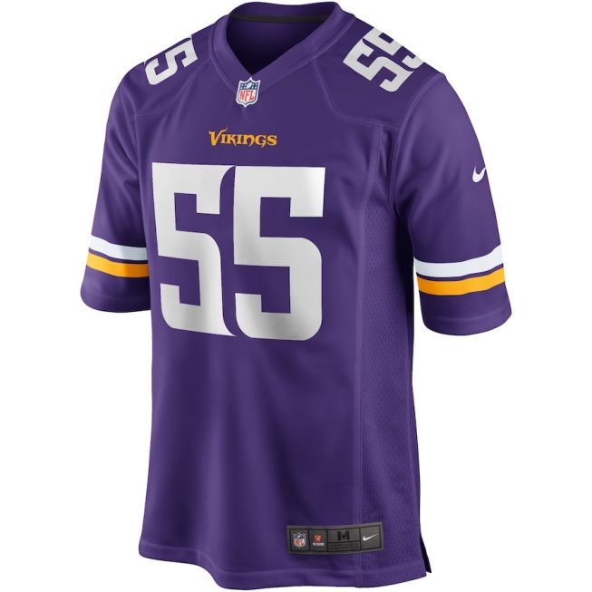 Jack Del Rio 55 Minnesota Vikings Men Game Retired Jersey - Purple - Image 2