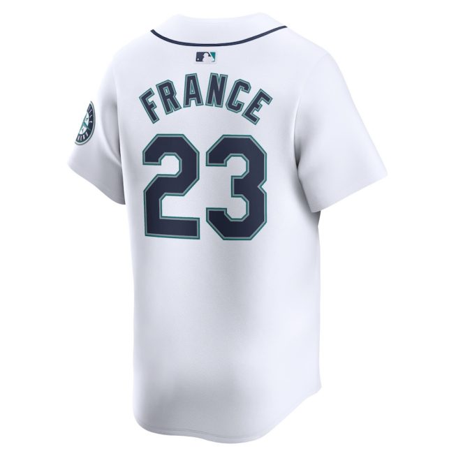 Ty France 23 Seattle Mariners Home Limited Player Men Jersey - White - Image 3
