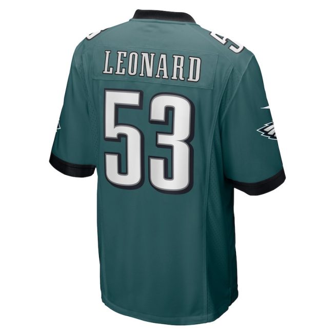 Shaquille Leonard 53 Philadelphia Eagles Game Men Jersey - Midnight Green - Image 3