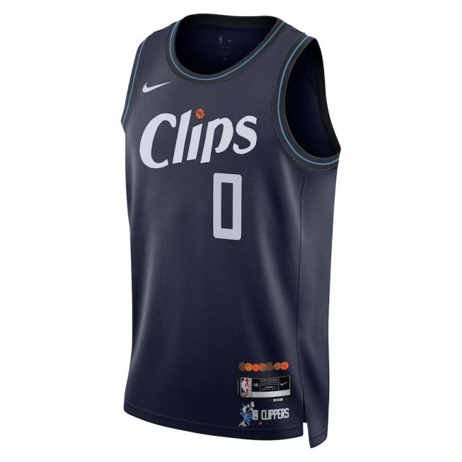 Russell Westbrook 0 LA Clippers 2023/24 City Edition Swingman Jersey - Navy - Image 2