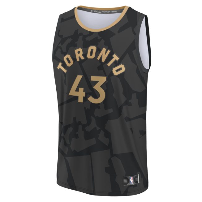 Pascal Siakam Toronto Raptors Fanatics Fastbreak Jersey - City Edition - Black - Image 2