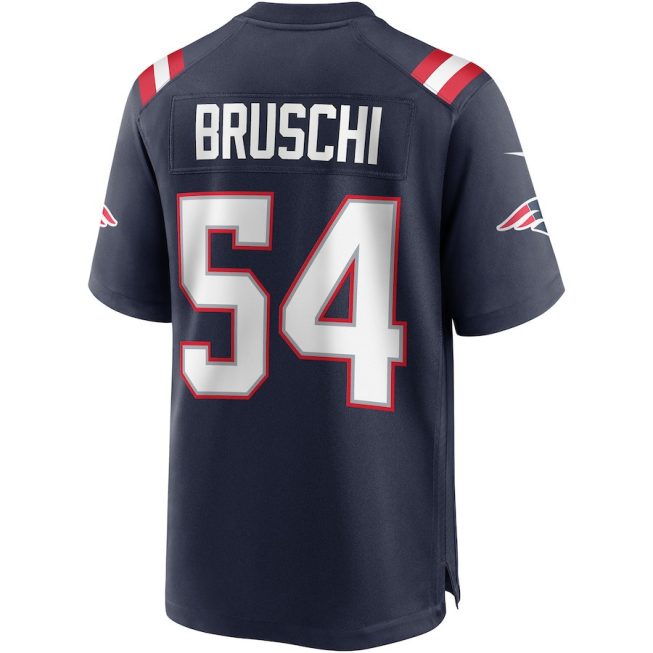 Tedy Bruschi 54 New England Patriots Men Game Retired Jersey - Navy - Image 3