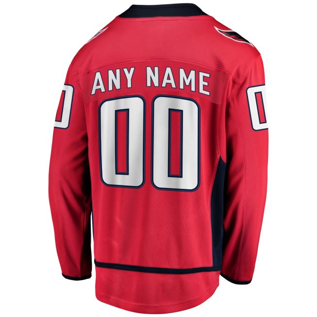 Washington Capitals Fanatics Home Breakaway Custom Jersey - Red - Image 3