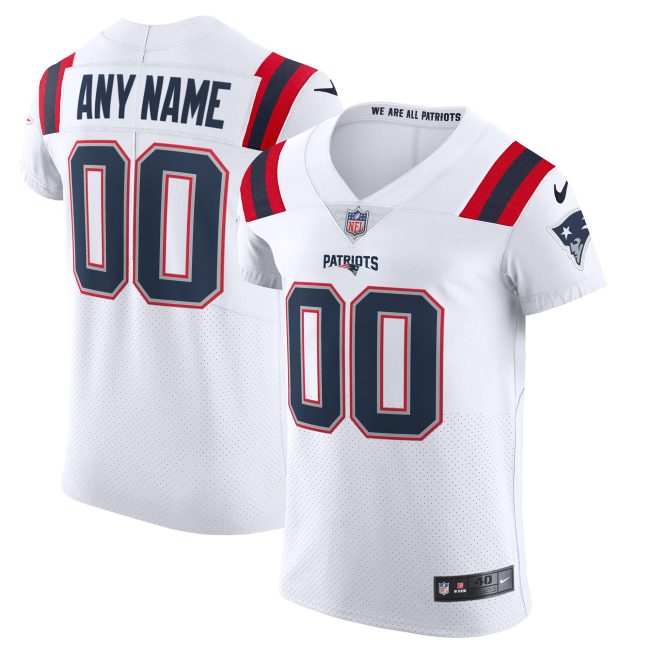 New England Patriots Vapor Elite Custom Jersey - White