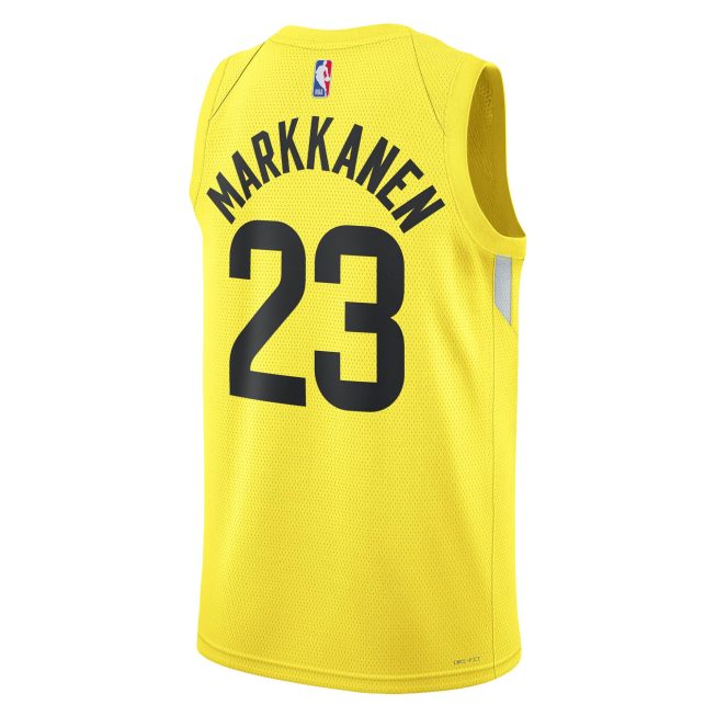 Lauri Markkanen Utah Jazz Unisex Swingman Jersey - Icon Edition - Gold - Image 3