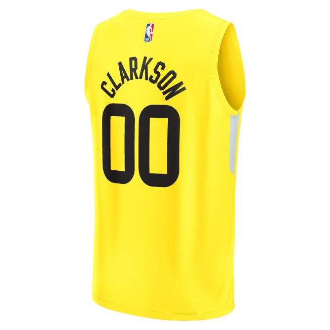 Jordan Clarkson Utah Jazz Fanatics Fast Break Replica Jersey - Icon Edition - Yellow - Image 3