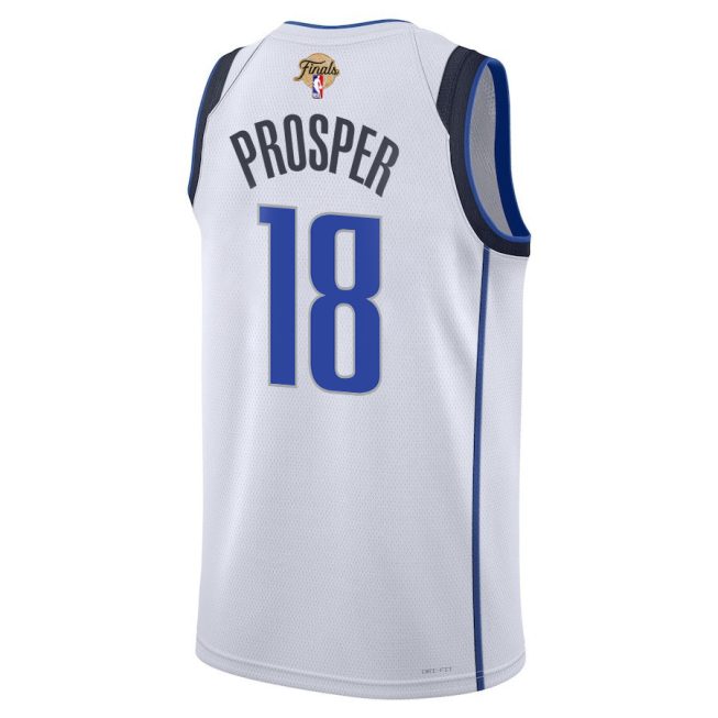 Olivier-Maxence Prosper 18 Dallas Mavericks 2024 FINALS PATCH Swingman Jersey - Association Edition - White - Image 3