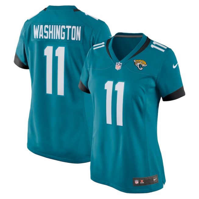 Parker Washington 11 Jacksonville Jaguars Women Team Game Jersey - Teal
