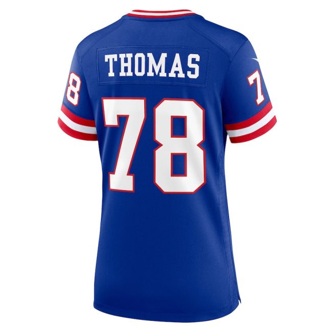 Andrew Thomas 78 New York Giants Women Classic Game Jersey - Royal - Image 2