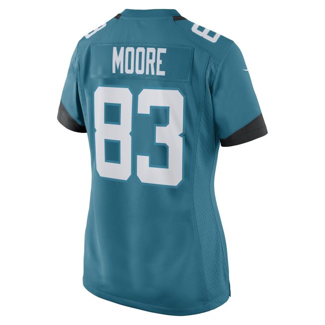 Jaylon Moore Jacksonville Jaguars Women's Game Player Jersey - Teal - Image 3