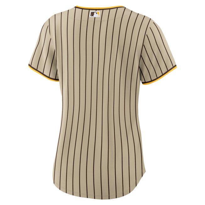 San Diego Padres Women's Alternate Replica Team Jersey - Tan - Image 3
