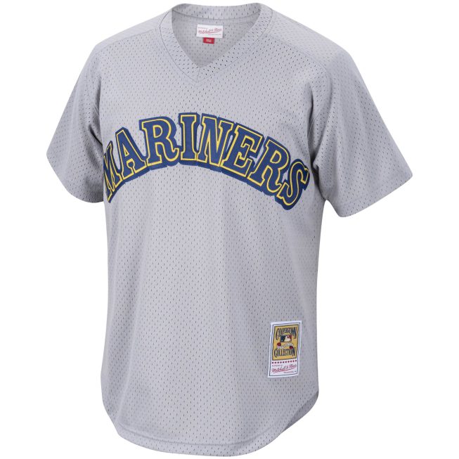 Edgar Martinez Seattle Mariners Mitchell & Ness Cooperstown Collection Mesh Batting Practice Jersey - Charcoal - Image 2