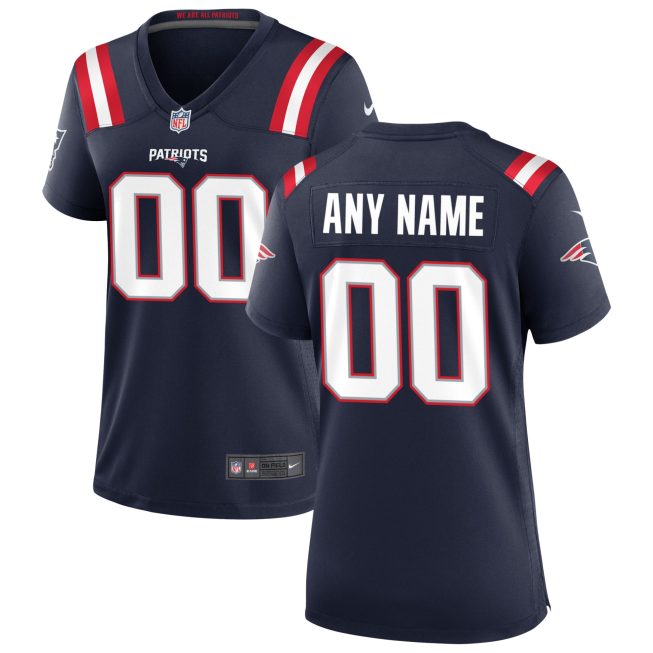 New England Patriots Women's Custom Game Jersey - Navy