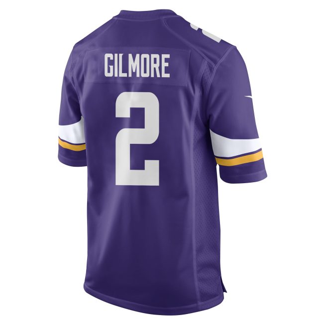 Stephon Gilmore 2 Minnesota Vikings Super Bowl LIX New Orleans Patch Game Men Jersey - Purple - Image 2