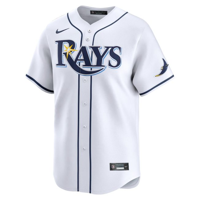 Brandon Lowe 8 Tampa Bay Rays Home Limited Player Men Jersey - White - Image 2