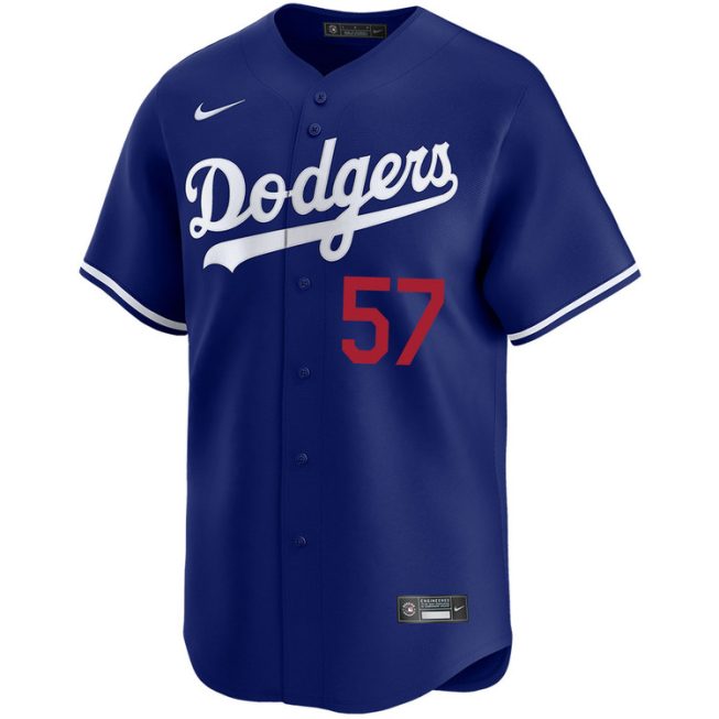 Ryan Brasier Los Angeles Dodgers Alternate Royal Limited Jersey - Image 3