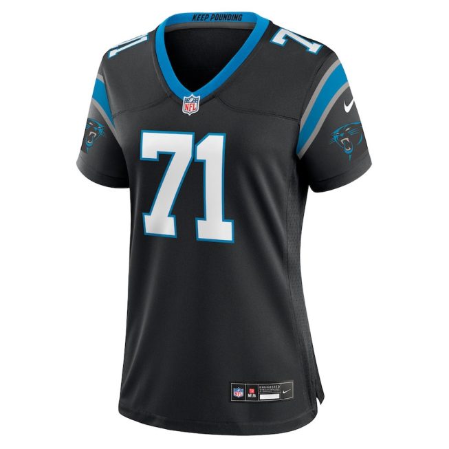 Chris Wormley 71 Carolina Panthers Women Game Jersey - Black - Image 2