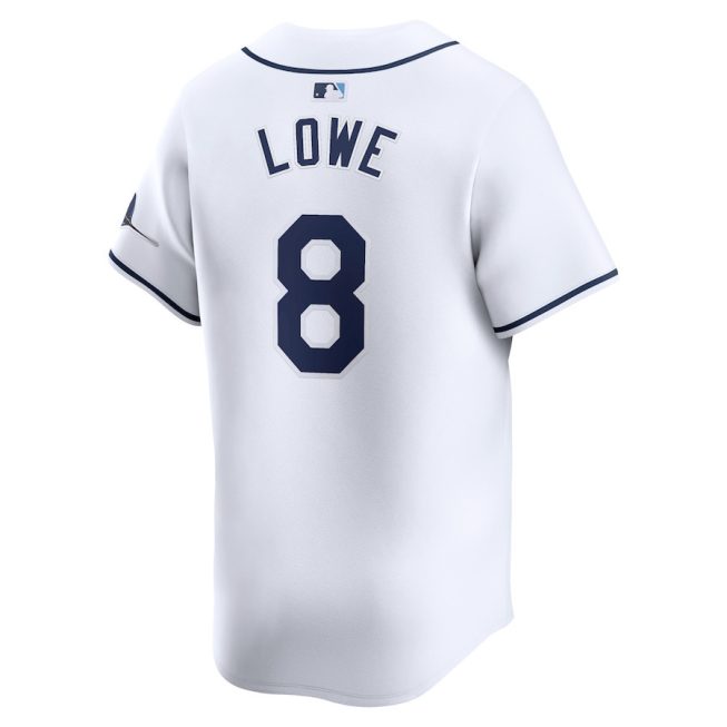 Brandon Lowe 8 Tampa Bay Rays Home Limited Player Men Jersey - White - Image 3