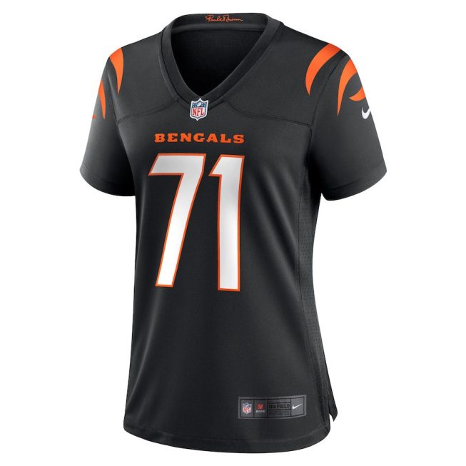 Amarius Mims 71 Cincinnati Bengals Women's Game Jersey - Black - Image 2