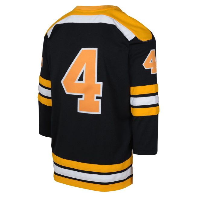 Bobby Orr Boston Bruins Mitchell & Ness Youth 1971 Blue Line Player Jersey - Black - Image 3