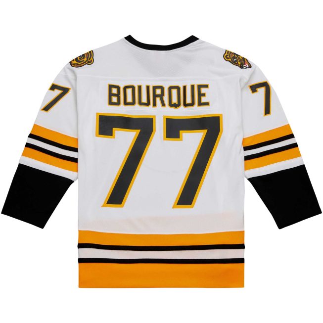 Ray Bourque Boston Bruins Mitchell & Ness Captain Patch 1989/90 Blue Line Player Jersey - White - Image 3
