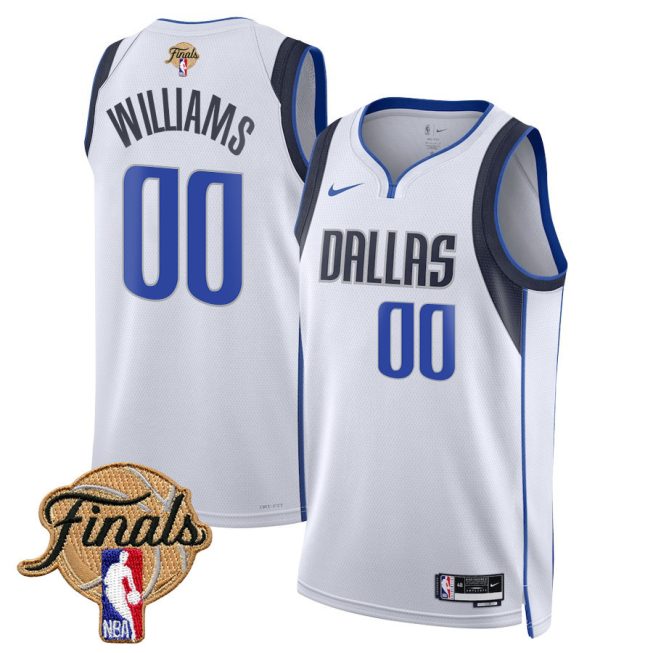 Brandon Williams 00 Dallas Mavericks 2024 FINALS PATCH Swingman Jersey - Association Edition - White