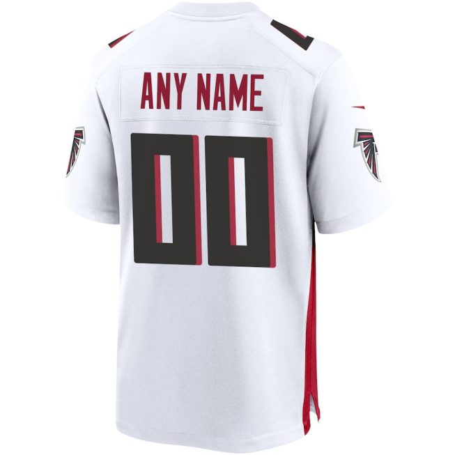 Atlanta Falcons Men Custom Game Jersey - White - Image 3