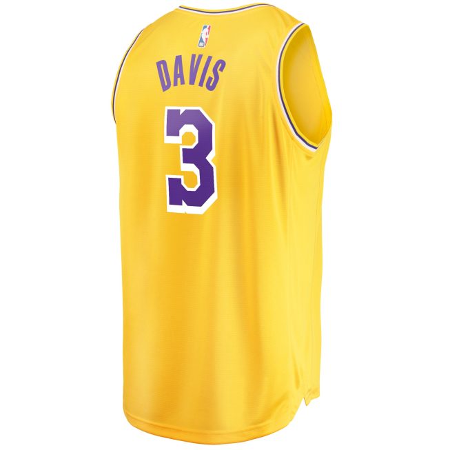 Anthony Davis Los Angeles Lakers Fanatics Youth Fast Break Player Jersey - Icon Edition - Gold - Image 3