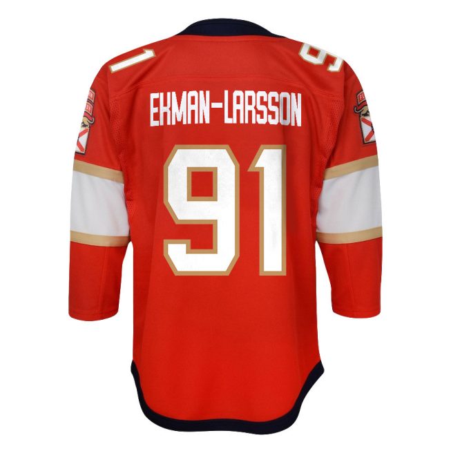 Oliver Ekman-Larsson 91 Florida Panthers 2024 STANLEY CUP Final Youth Home Breakaway Jersey - Red - Image 3