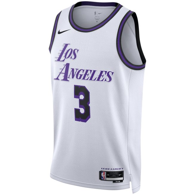 Anthony Davis Los Angeles Lakers Unisex 2022/23 Swingman Jersey - City Edition - White - Image 2