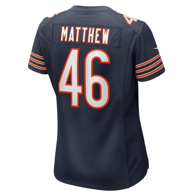 Christian Matthew 46 Chicago Bears Women Game Jersey - Navy - Image 3