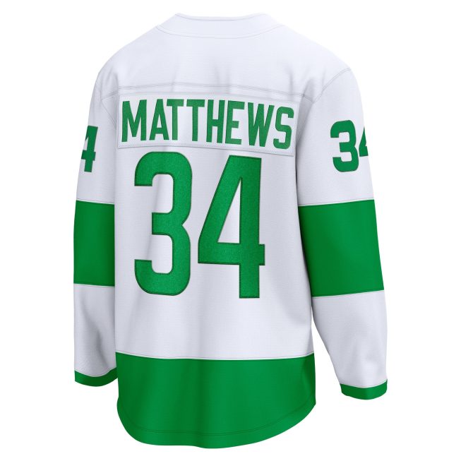 Auston Matthews Toronto Maple Leafs Fanatics St. Patricks Alternate Premier Breakaway Player Jersey - White - Image 2