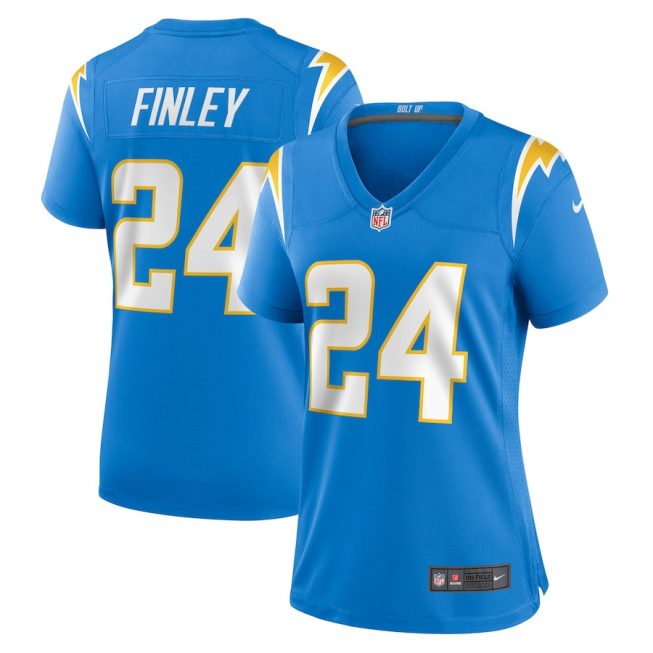 AJ Finley 24 Los Angeles Chargers Women Team Game Jersey - Powder Blue